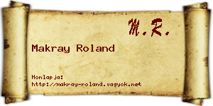 Makray Roland névjegykártya